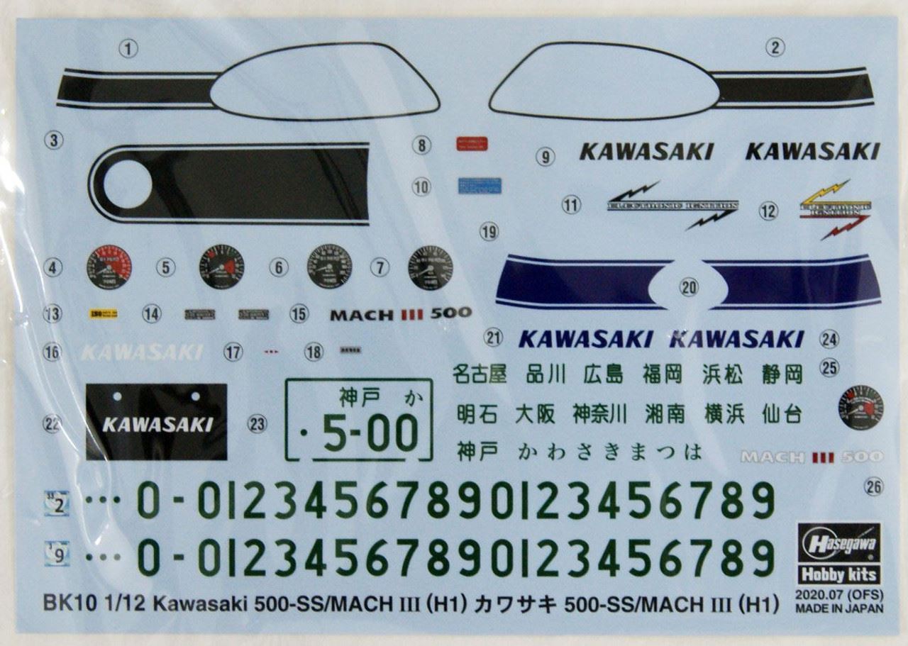 Bouwdoos Kawasaki 500 mach III 1:12 Hasegawa