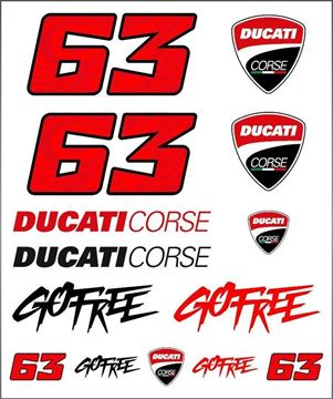 Afbeelding van Francesco Pecco Bagnaia Ducati big sticker set DBUST506703