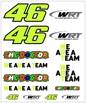 Afbeelding van Valentino Rossi WRT large stickers VAUST498003