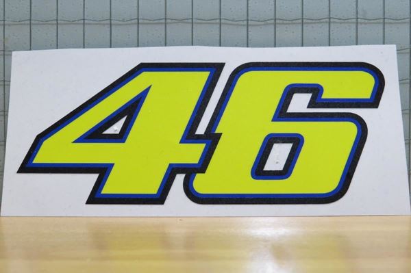 Picture of Valentino Rossi Sticker 46 yellow 13 cm YZR style